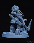 Mining Crew (Space Dwarf Miners with Pickaxes) - 3d Printed Miniature sculpted by Tablehammer