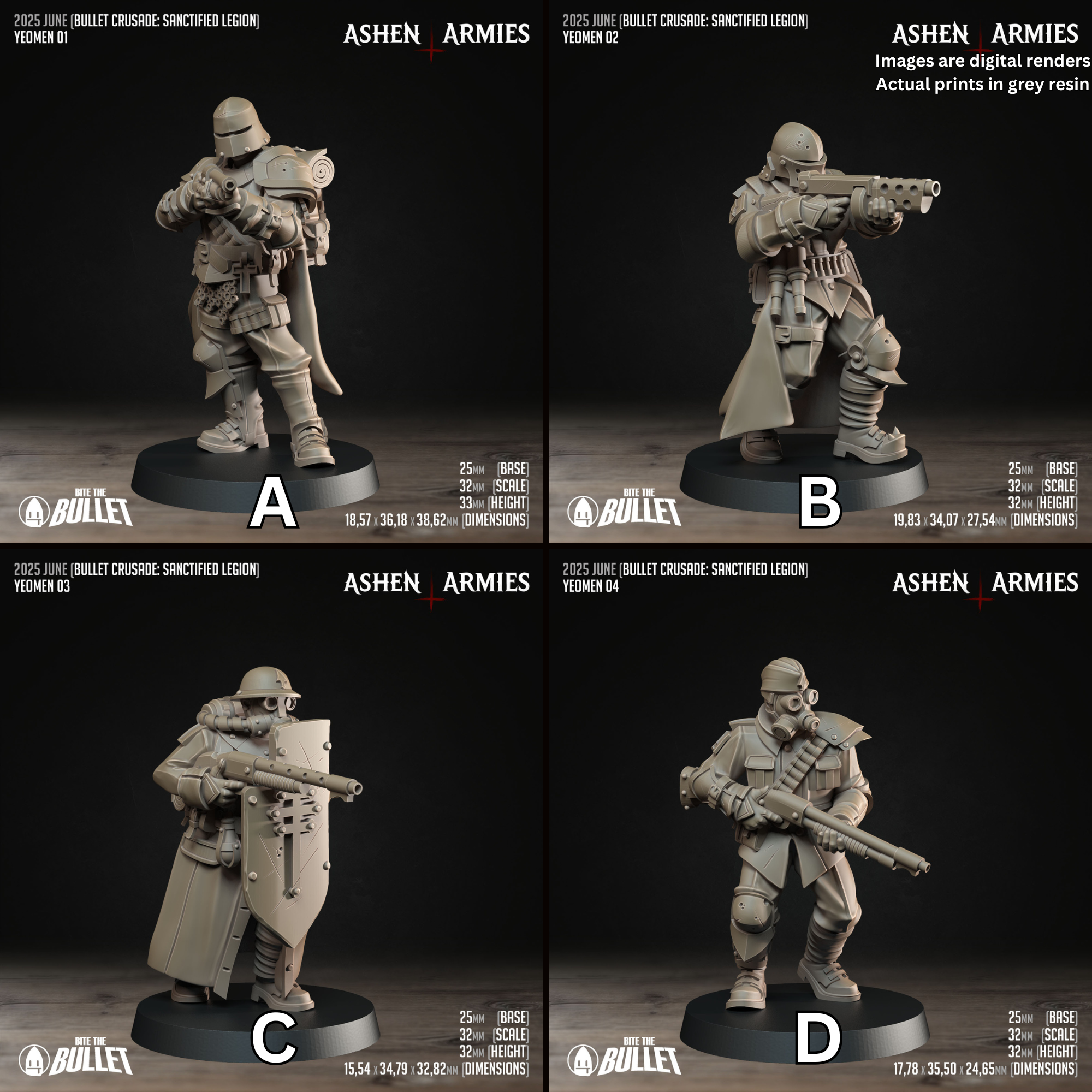 a set of four pictures of a soldier with a gun