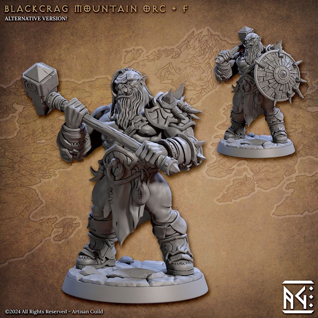 Blackcrag Mountain Orcs - Blackcrag Orcs - 3d Printed Miniature sculpted by Artisan Guild