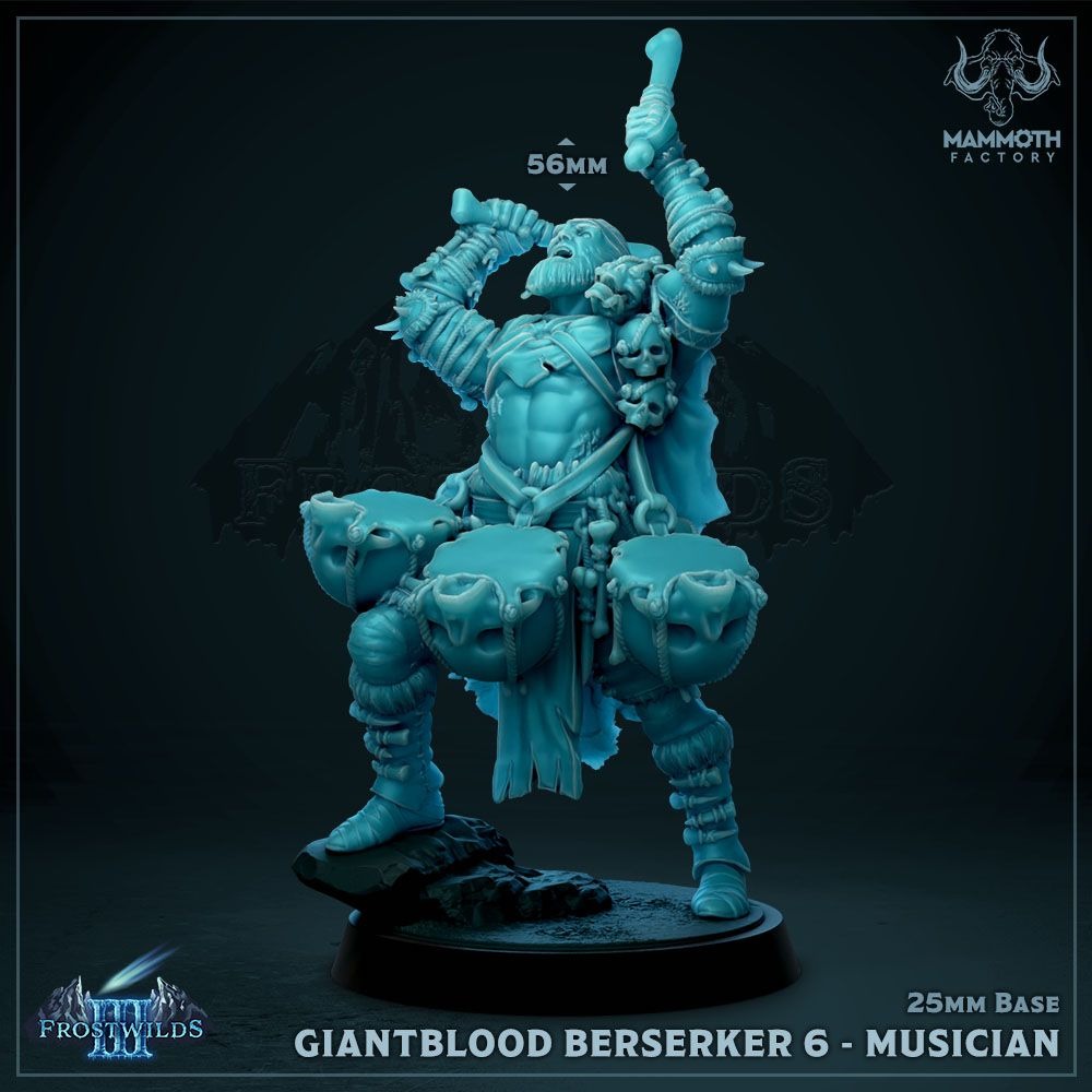 Giantblood Berserker - 3d Printed Miniature Sculpted by Mammoth Factory