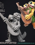 Geckold Bard - Geckolds - 3d Printed Miniature Sculpted by Printed Obsession