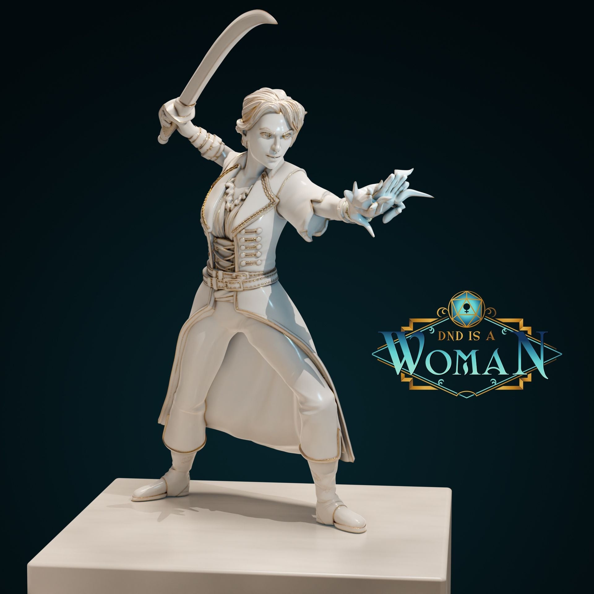 Elf Sorcerer Laraine - 3d Printed Miniature by DND Is A Woman