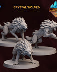 Crystal Wolves - 3d Printed Miniature Sculpted by Wishgate Studios