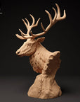 Red Deer Bust - 3d Printed Bust by Animal Den