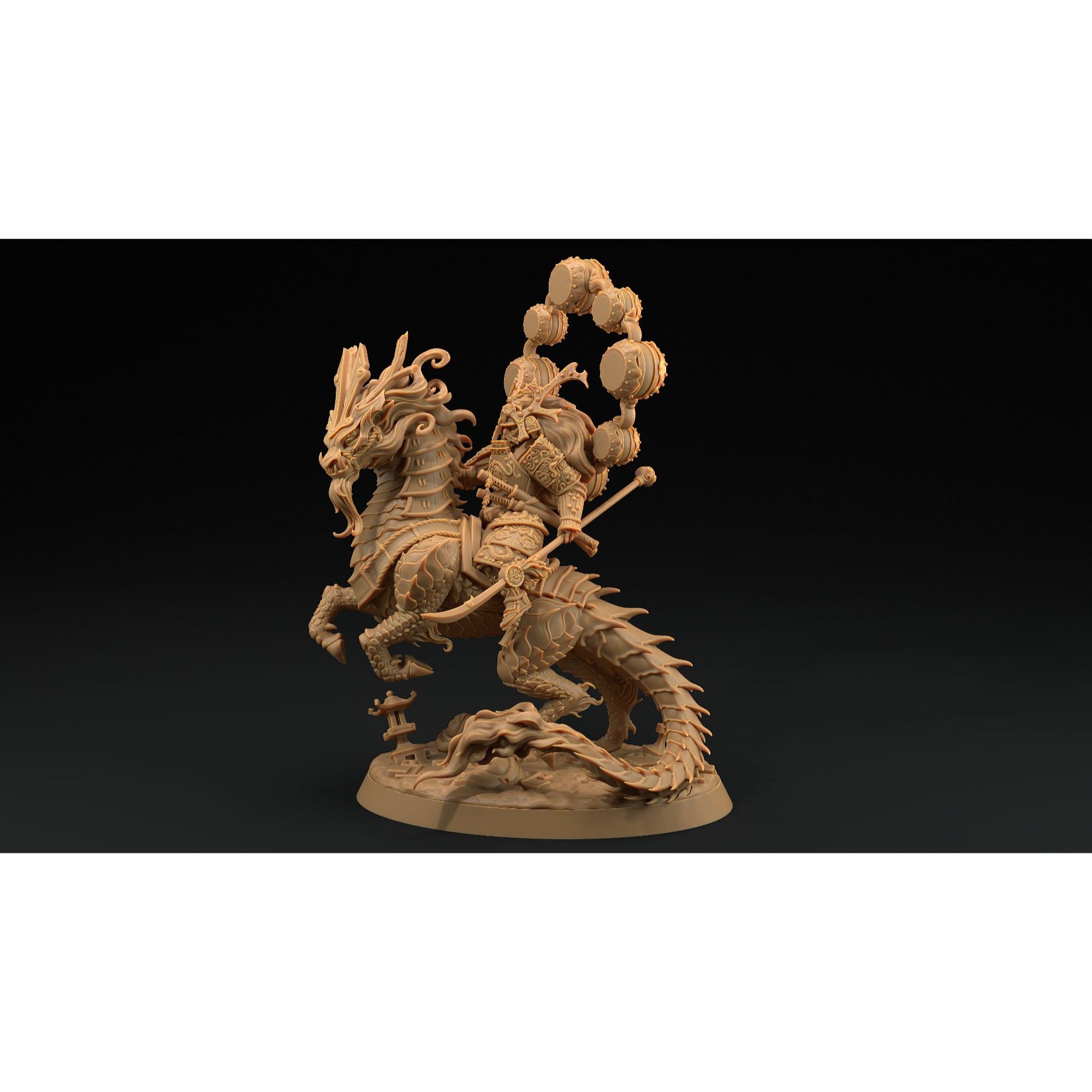 Samurai Celestial, Kirin Mount - Chosen of the Kami - 3d Printed Miniature by Dragon Trappers Lodge