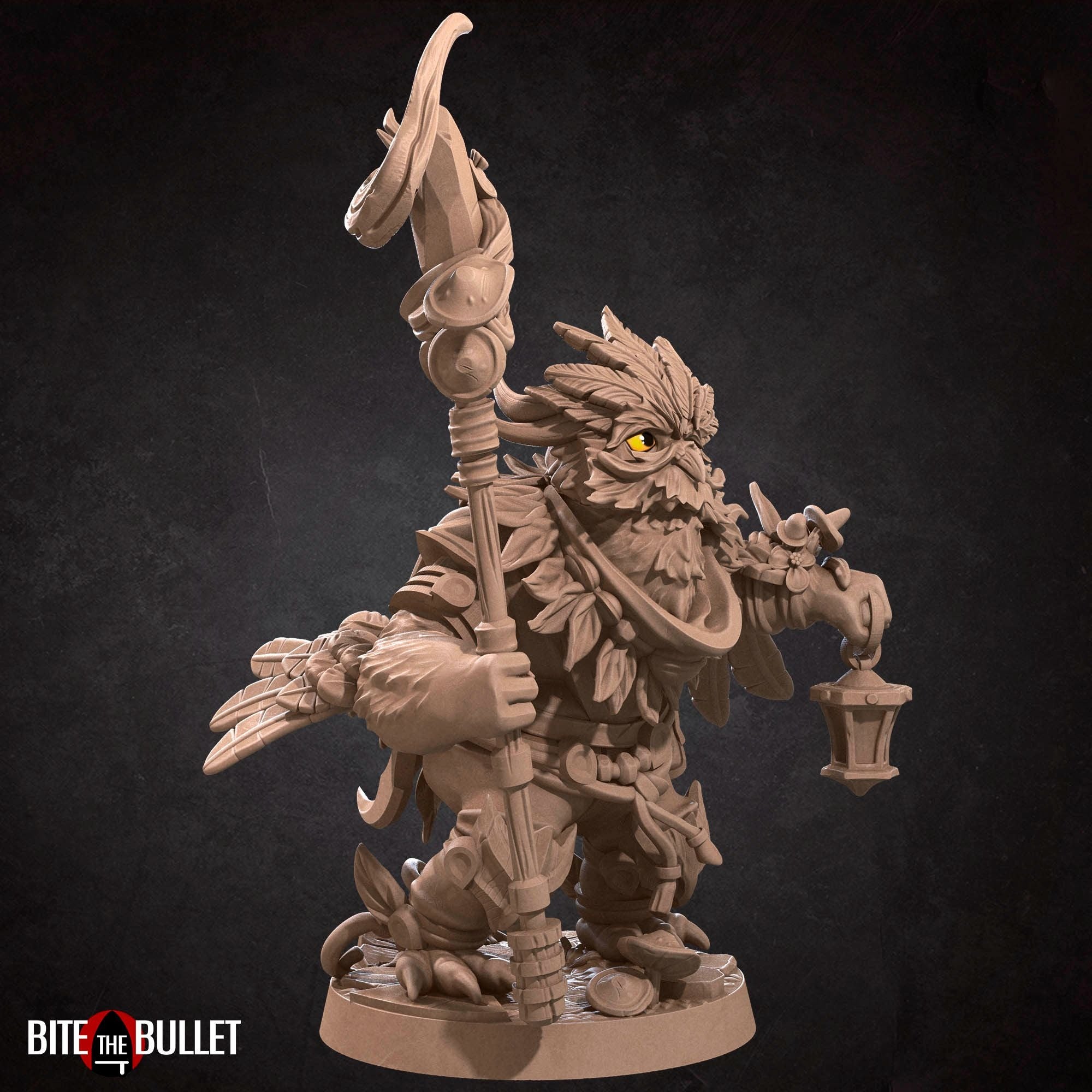 Owlfolk Druid - 3d Printed Miniature by Bite the Bullet