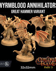 Wyrmblood Annihilators - Children of the Flame - 3d Printed Miniature by Dragon Trappers Lodge