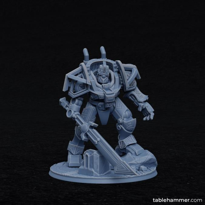 Clockwork Ancient, Space Dwarf Golem Mech - Federation of Tyr - 3d Printed Miniature by Tablehammer