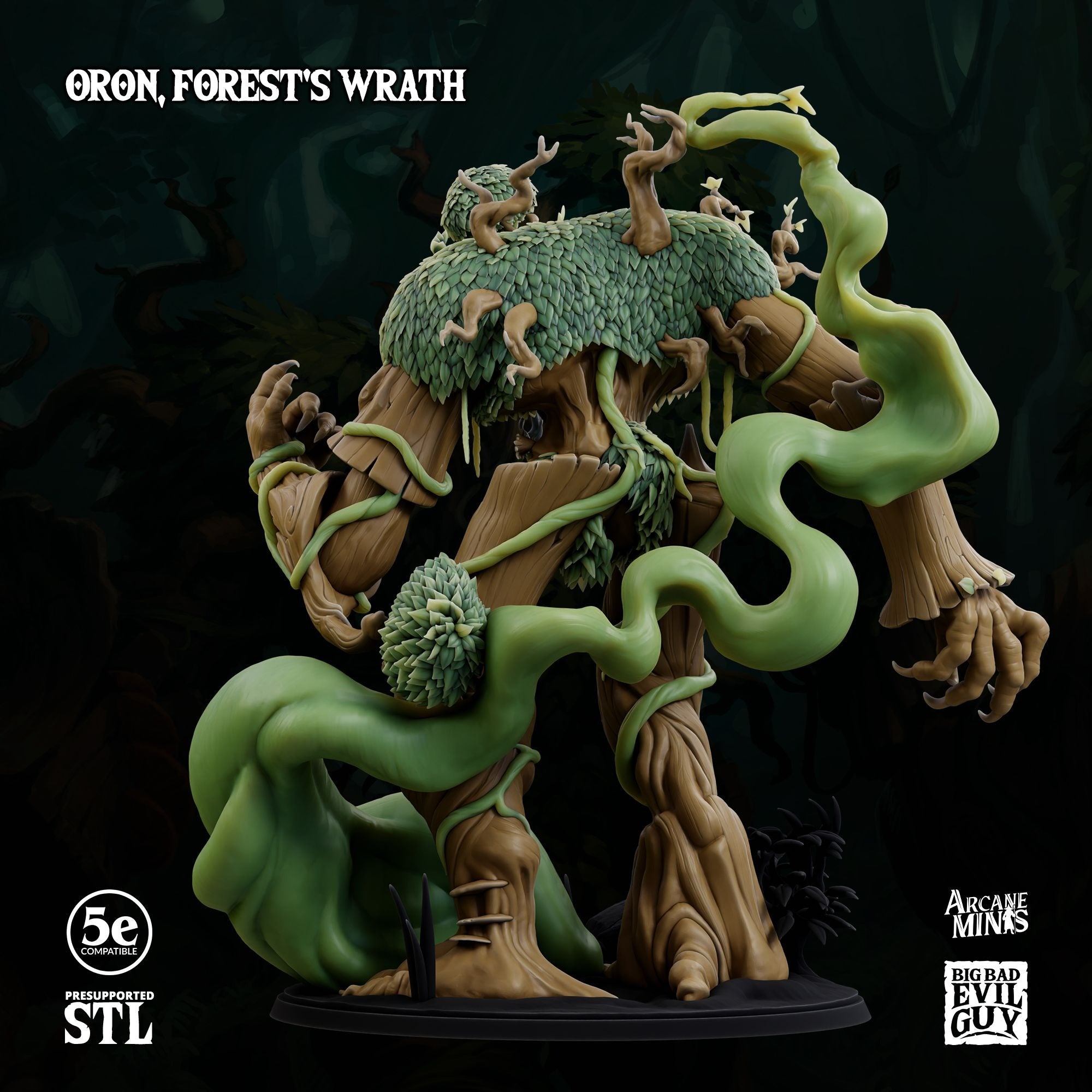 Oron, Forest&#39;s Wrath - 3d Printed Miniature Sculpted by Big Bad Evil Guys