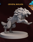 Crystal Wolves - 3d Printed Miniature Sculpted by Wishgate Studios