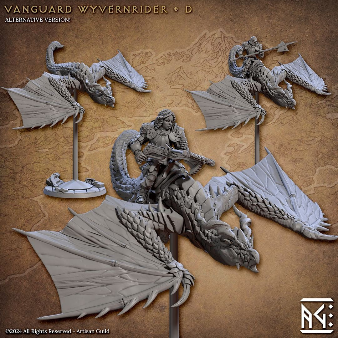 Vanguard Wyvern Riders - Vanguard Fighters Guild - 3d Printed Miniature sculpted by Artisan Guild