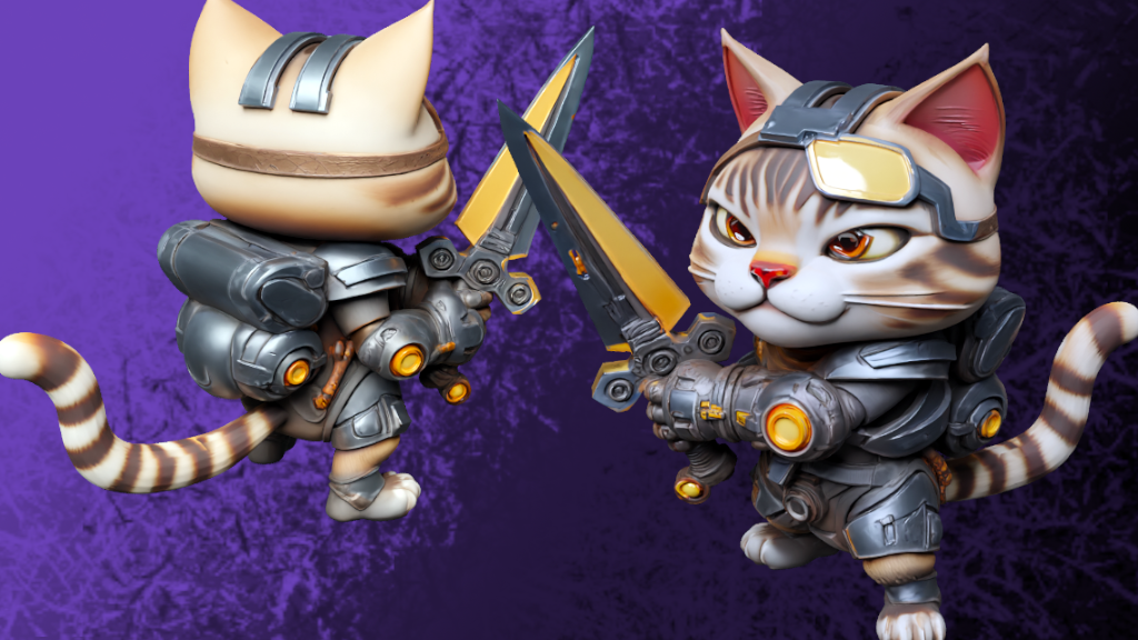 a couple of cats that are next to each other