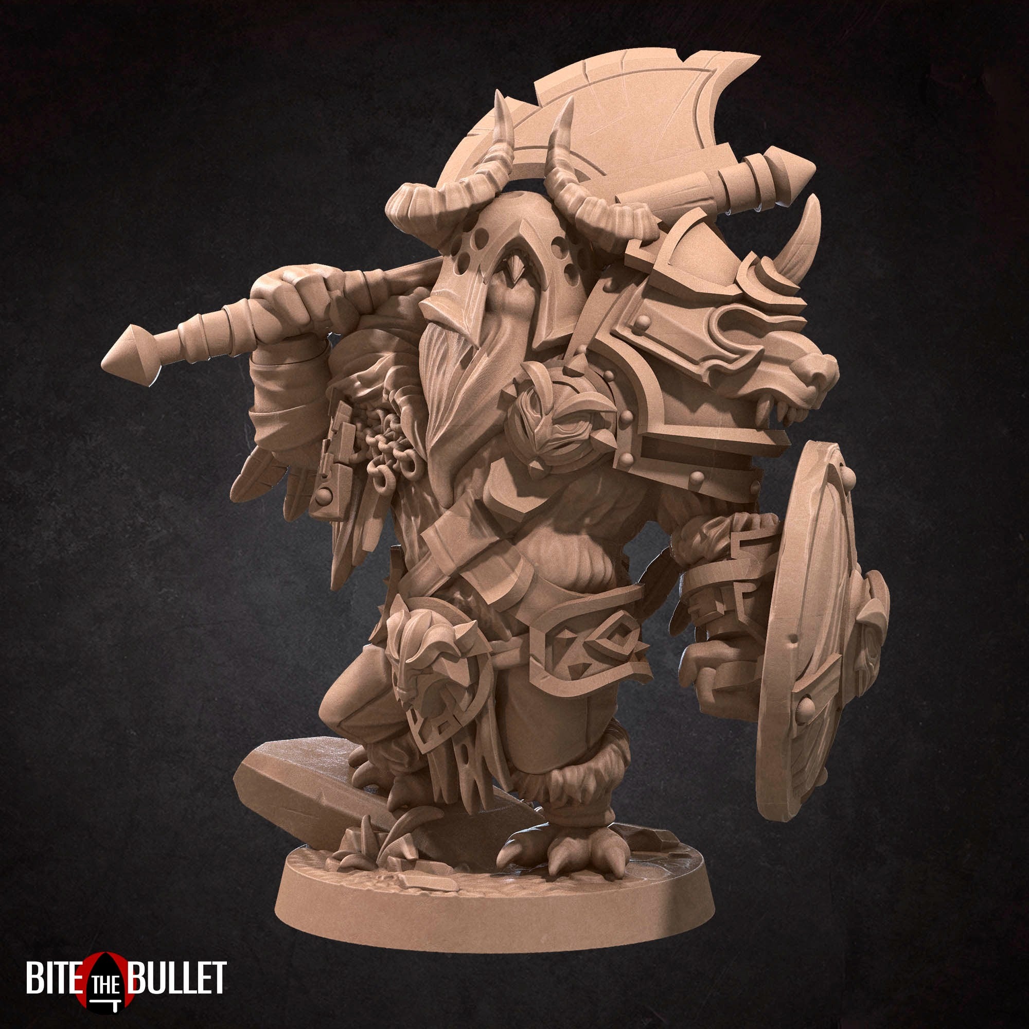 Owlfolk Barbarian - 3d Printed Miniature by Bite the Bullet