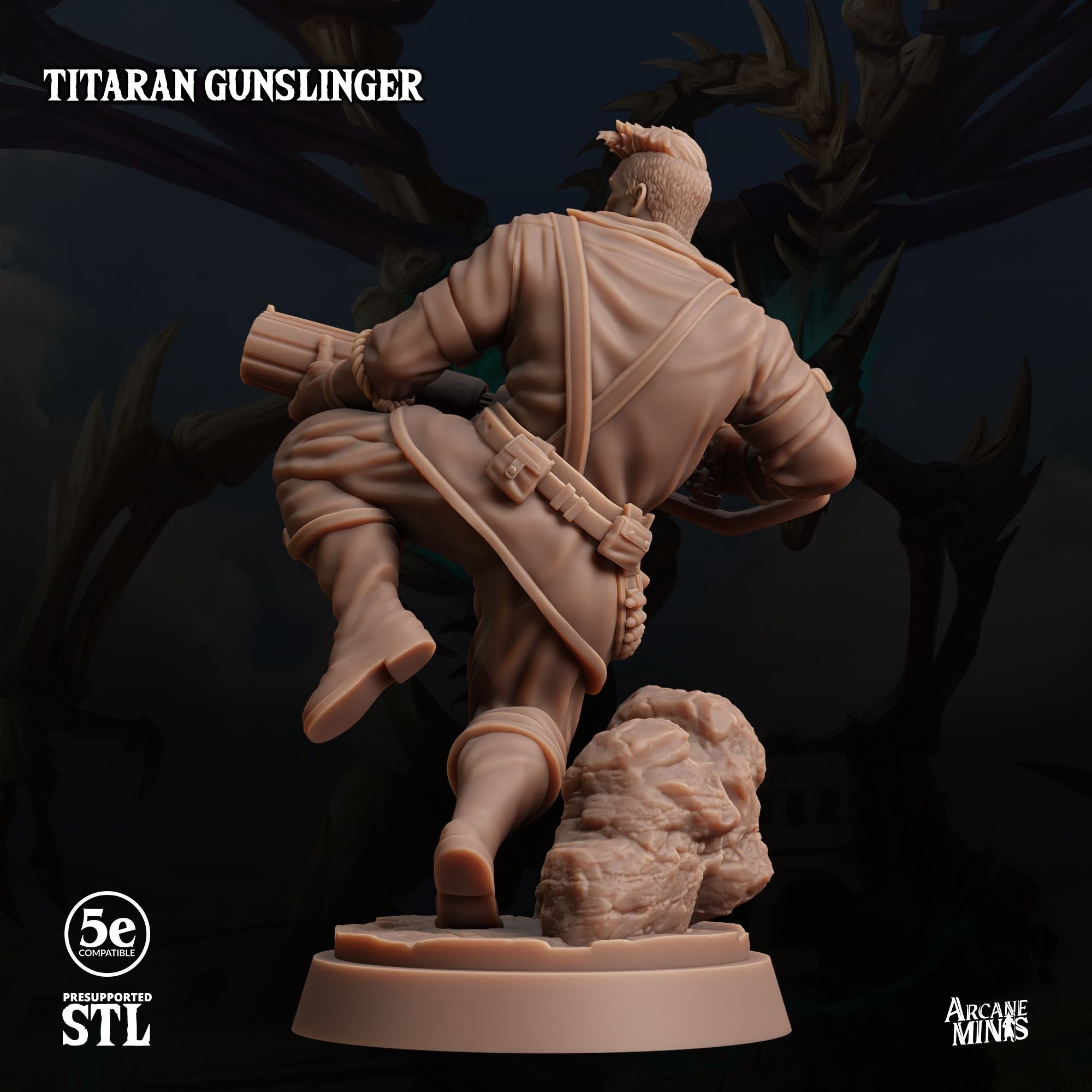 Titaran Gunslinger - Tomb of Extinction - 3d Printed Miniature by Arcane Minis