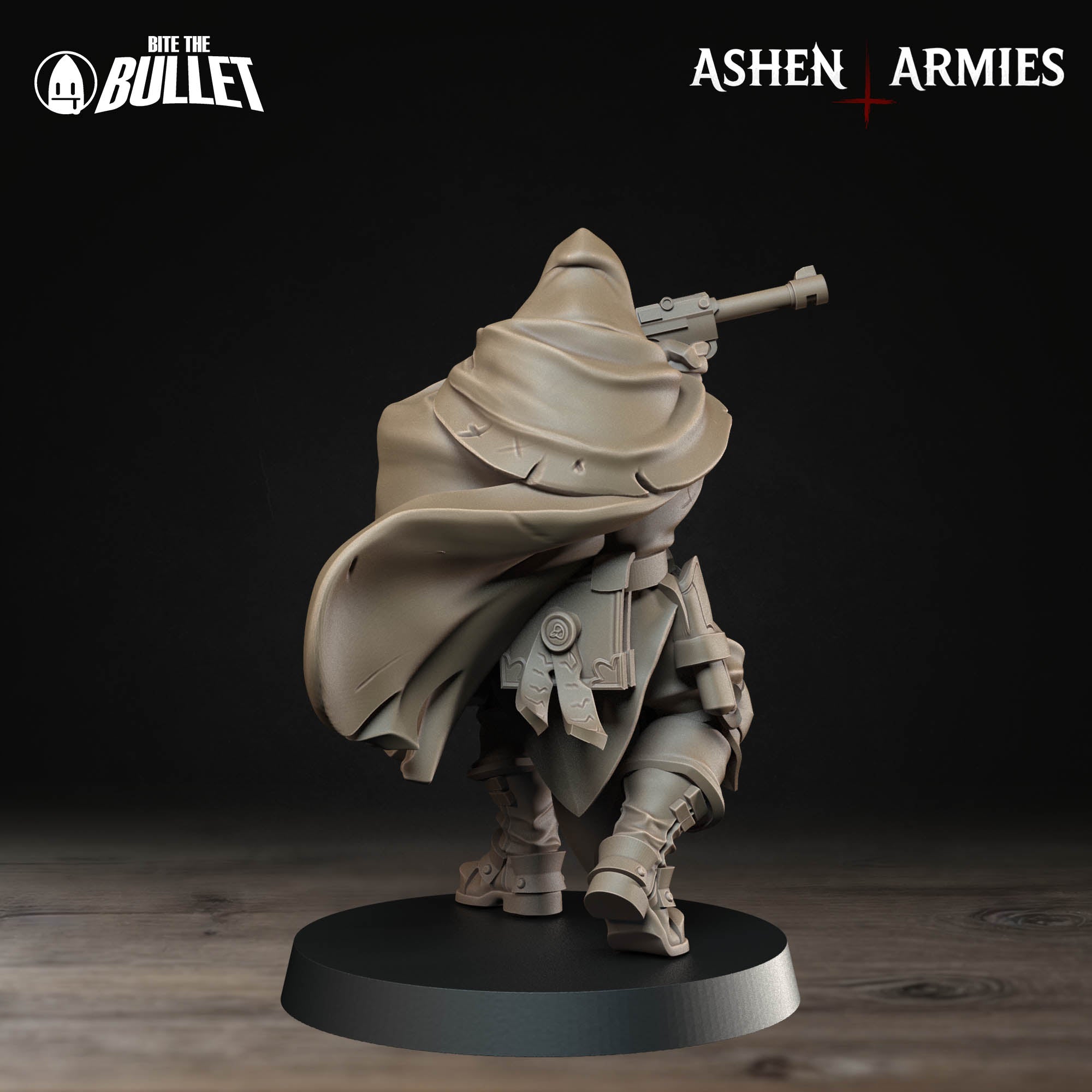 a statue of a person with a gun