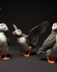 Atlantic Puffins - 3d Printed 1/8 Scale Miniature by Animal Den