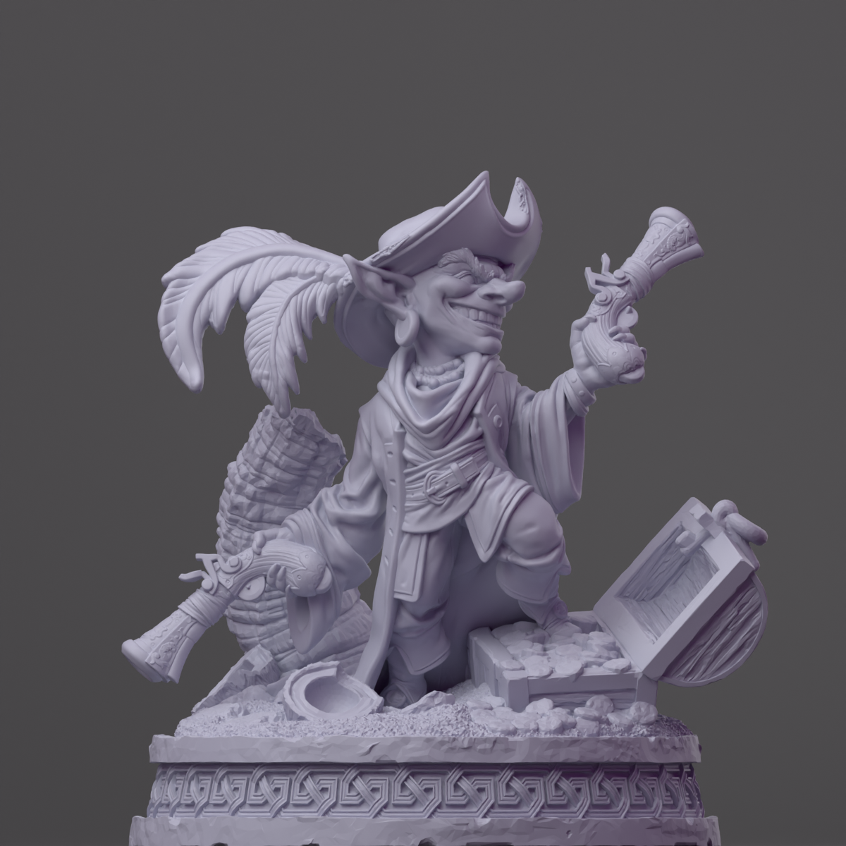 a statue of a man with a bird on his hand
