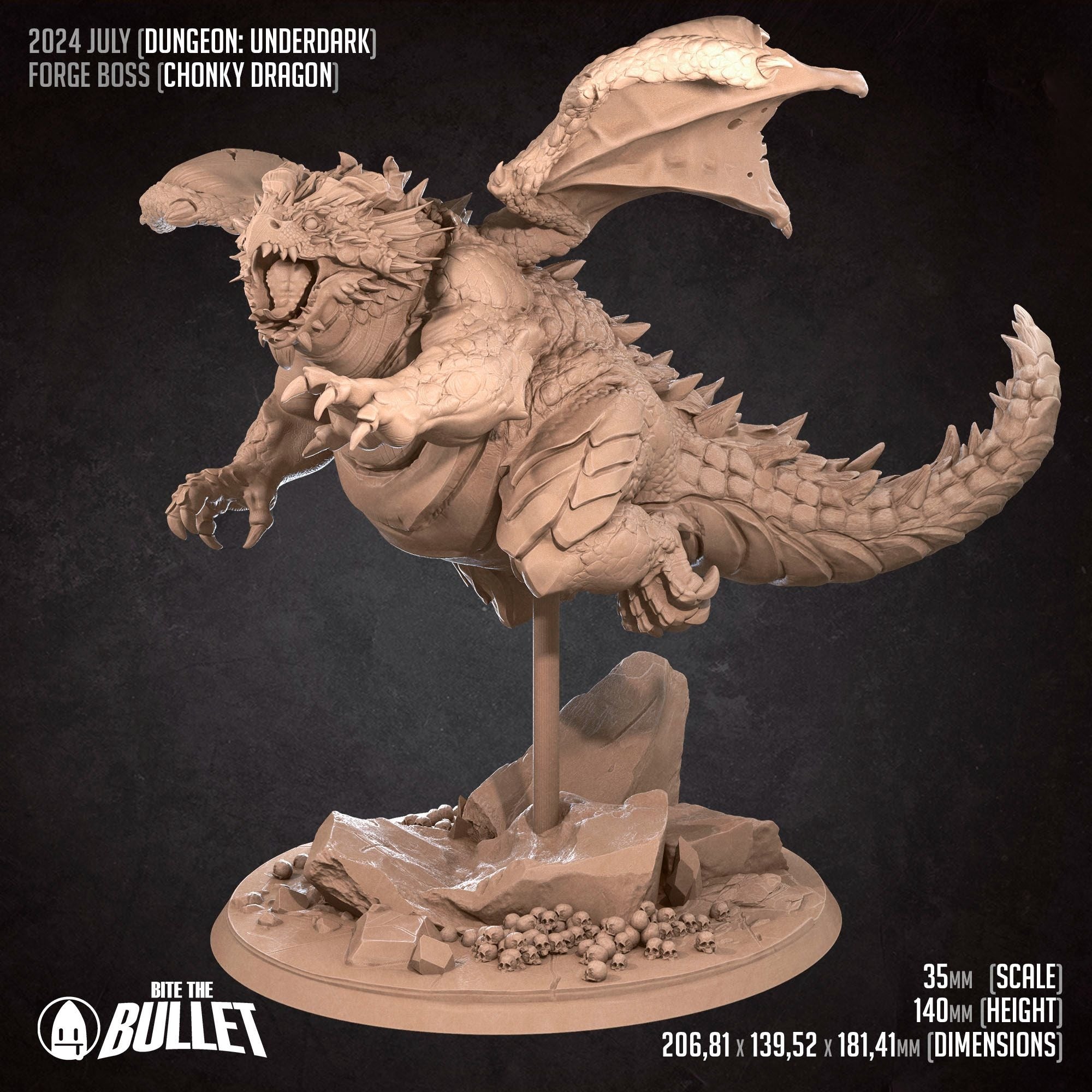 Chonky Dragon - 3d Printed Miniature sculpted by Bite the Bullet