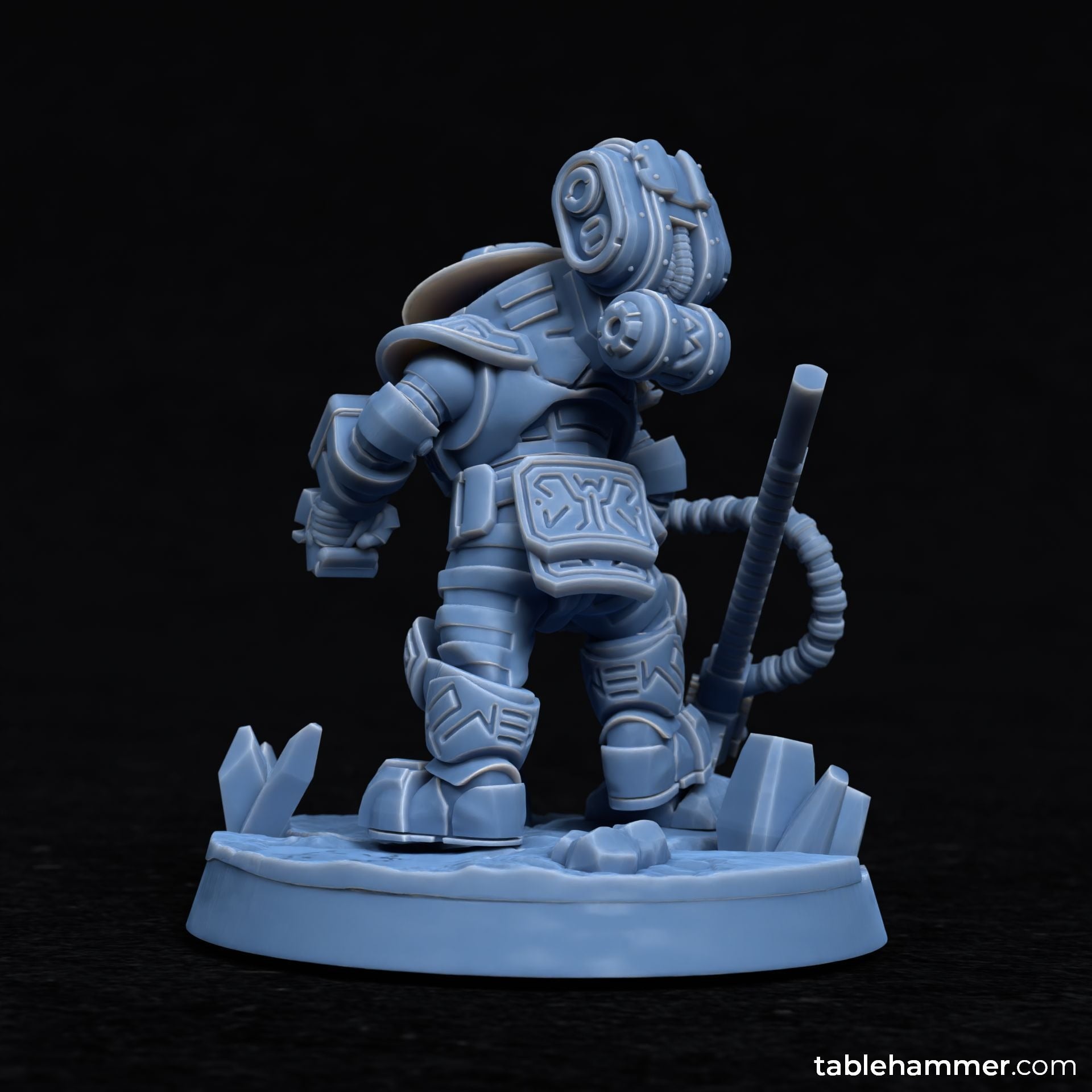 Mining Crew (Space Dwarf Miners with Pickaxes) - 3d Printed Miniature sculpted by Tablehammer