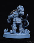 Mining Crew (Space Dwarf Miners with Pickaxes) - 3d Printed Miniature sculpted by Tablehammer