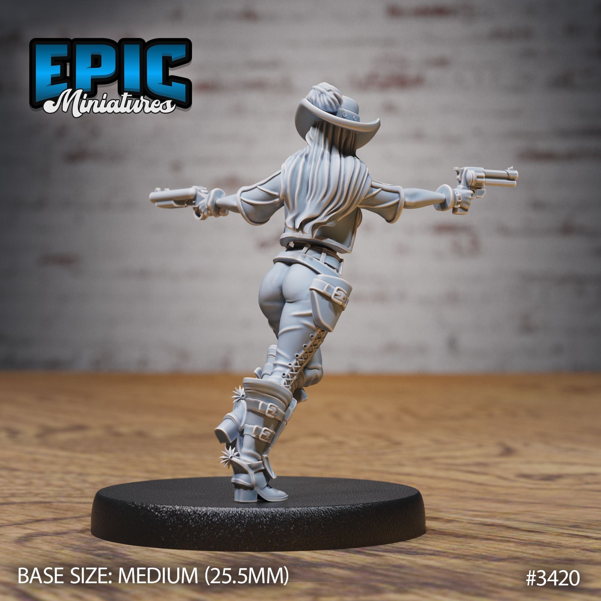 Female Gunslinger - 3d Printed Miniature