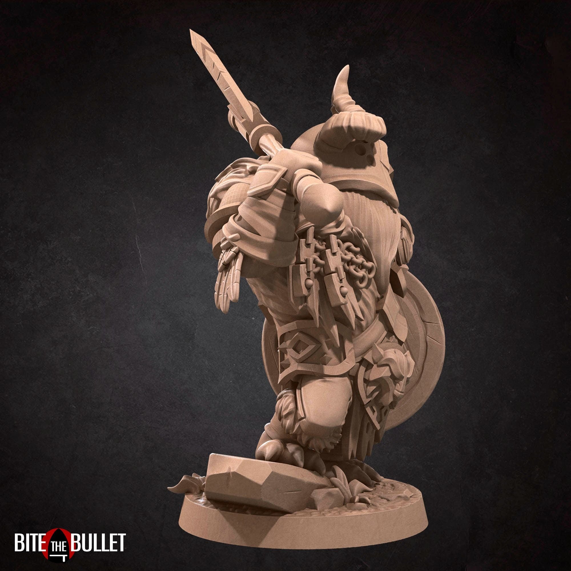 Owlfolk Barbarian - 3d Printed Miniature by Bite the Bullet