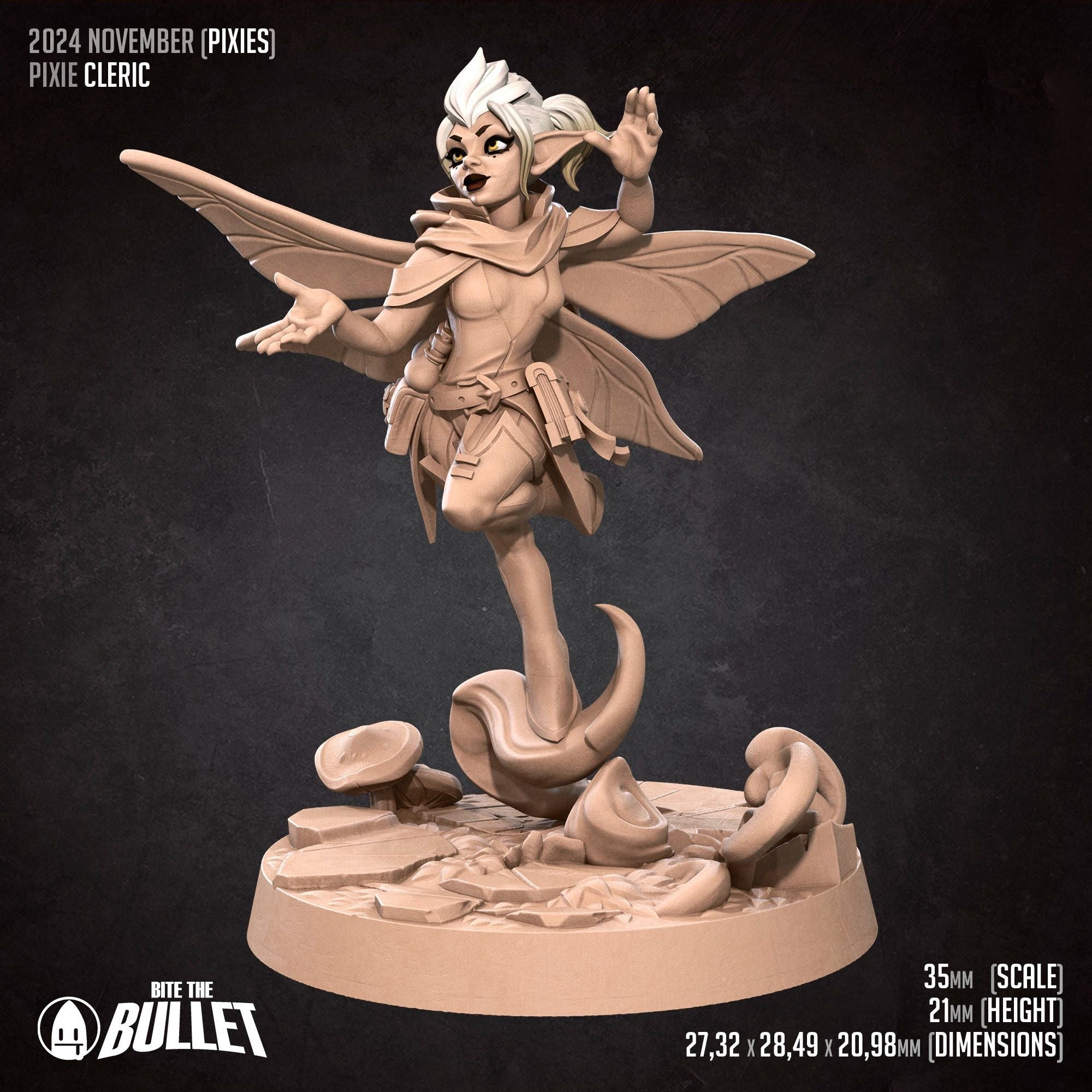 Pixie Cleric - Pixies - 3d Printed Miniature sculpted by Bite the Bullet