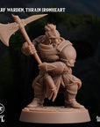 Dwarf Warden, Thrain Ironheart - 3d Printed Miniature by Arcane Minis