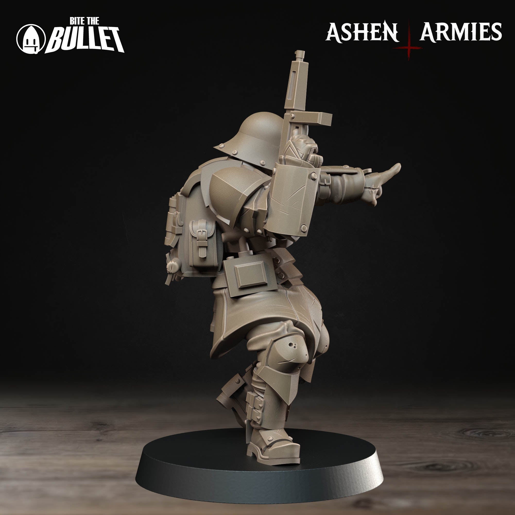 a plastic model of a soldier with a gun