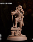 Human Pirate Queen - 3d Printed Miniature by Arcane Minis