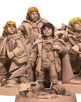 Halfling Explorers - Bullet Rings - 3d Printed Miniature by Bite the Bullet