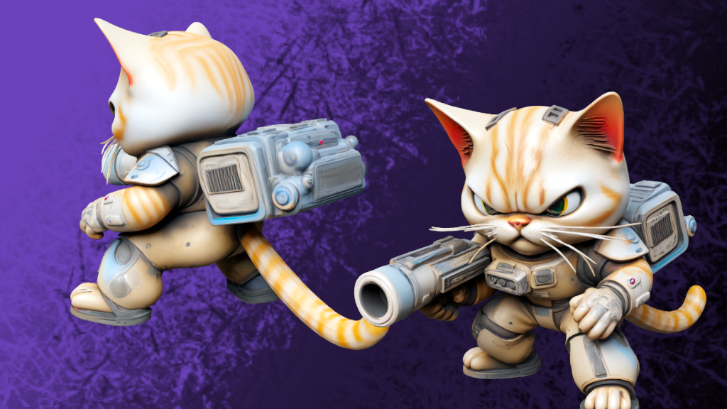 a cat with a gun and a cat with a gun