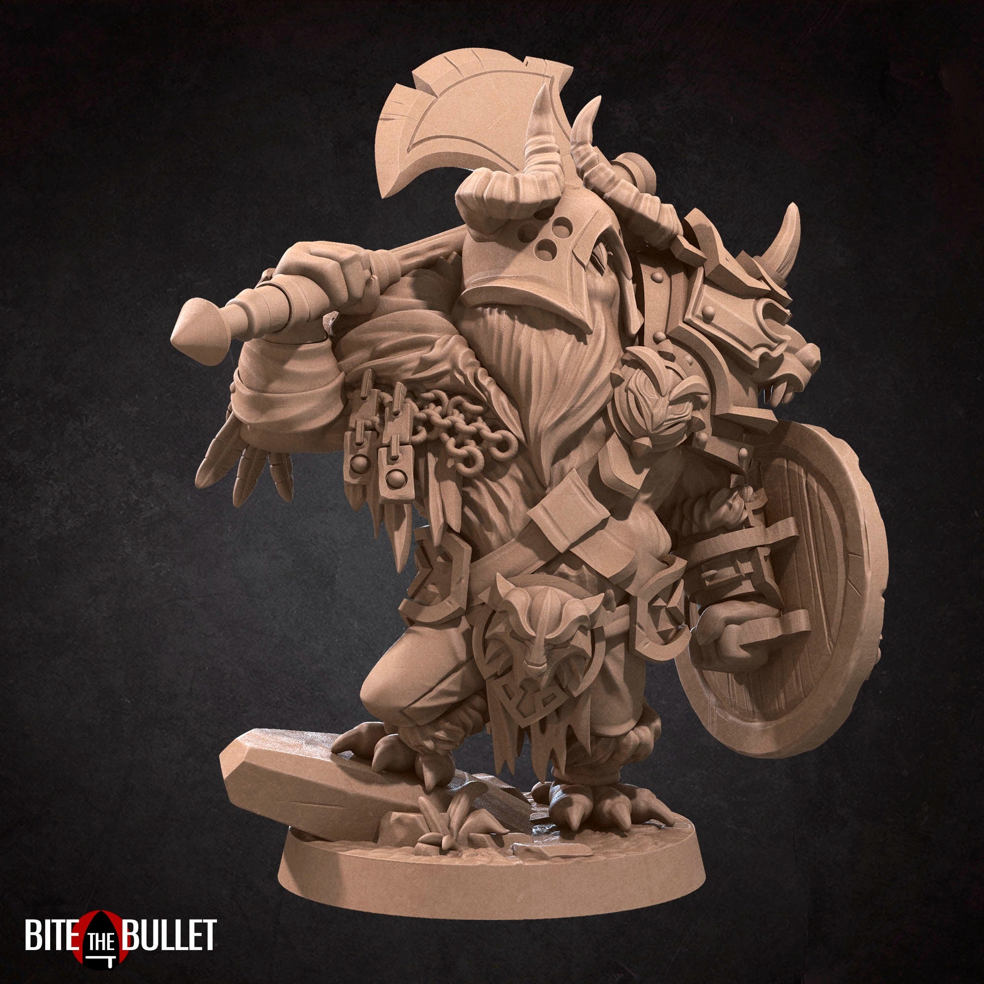 Owlfolk Barbarian - 3d Printed Miniature by Bite the Bullet