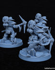 Mining Crew (Space Dwarf Miners with Pickaxes) - 3d Printed Miniature sculpted by Tablehammer