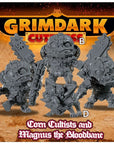 Corn Cultists and Magnus the Bloodbane - 3d Printed Grimdark Cuteness Chibi Miniature