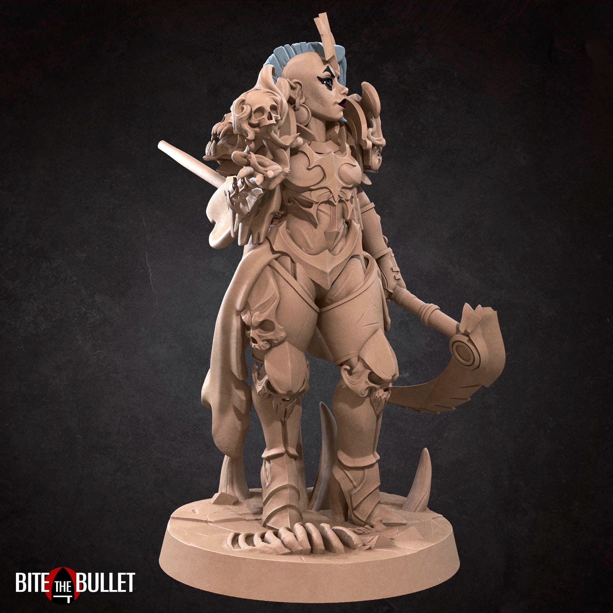 Hero Necromancer Female - Bullet Hell Heroes - 3d Printed Miniature by Bite the Bullet