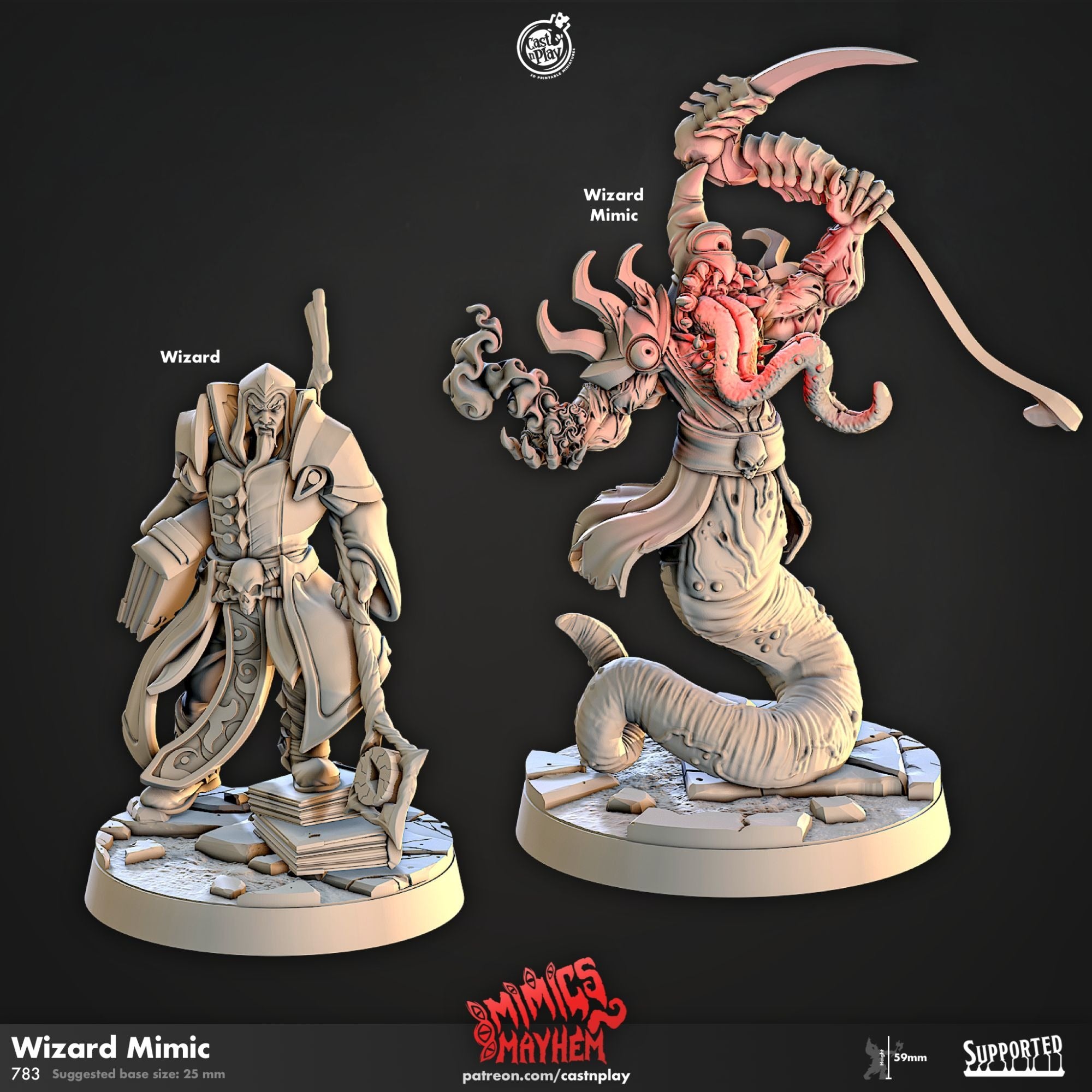 Wizard Mimic - 3d Printed Miniature by Cast N Play