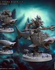 Tidal Shark Riders - Mirmidons of the Death-Tide - 3d Printed Miniature sculpted by Artisan Guild