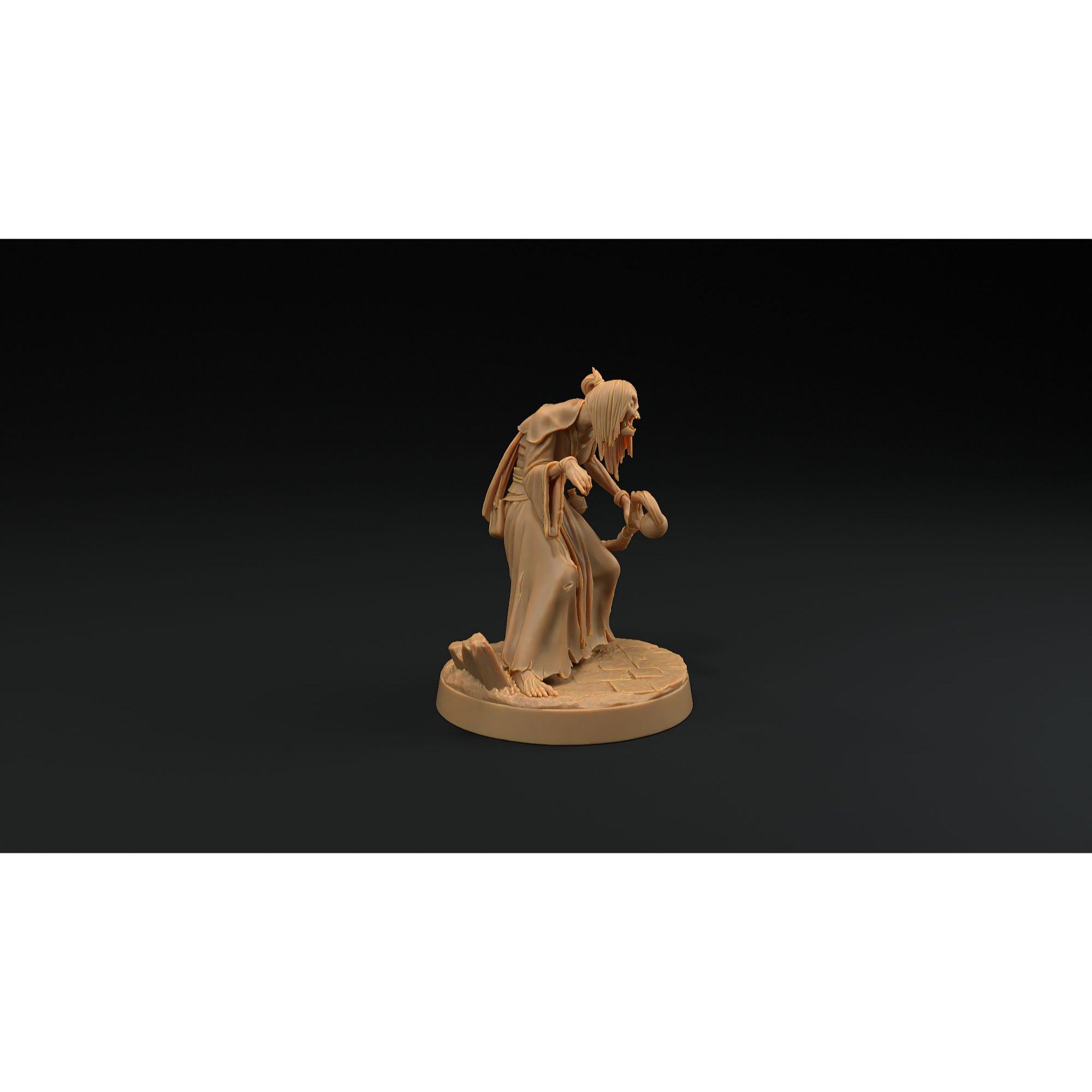 Human Mage Zombie - 3d Printed Miniature by Dragon Trappers Lodge