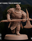 Dwarf Warden, Thrain Ironheart - 3d Printed Miniature by Arcane Minis