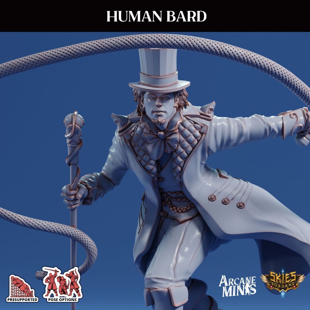 Human Bard - 3d Printed Miniature by Arcane Minis