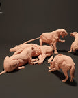 Lionesses vs Spotted Hyenas - 3d Printed 1:24 Scale Miniature by Animal Den