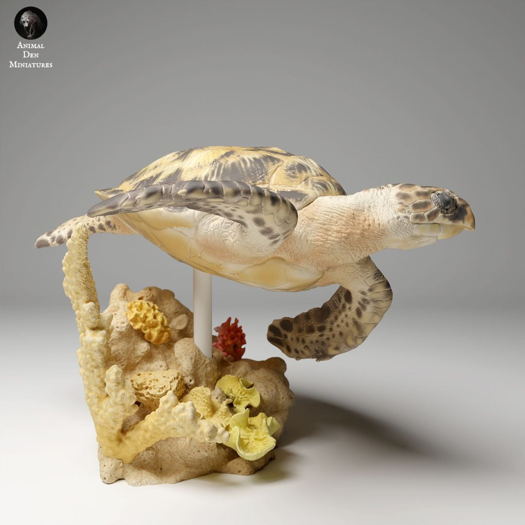 Hawksbill Sea Turtle - 3d Printed 1:16 Scale Miniature by Animal Den