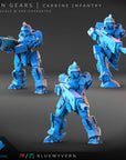 Carbine Infantry - Iron Gears - 3d Printed Miniature by Blue Wyvern