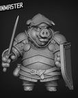 Pig Knight - 3d Printed Miniature by Goon Master Games