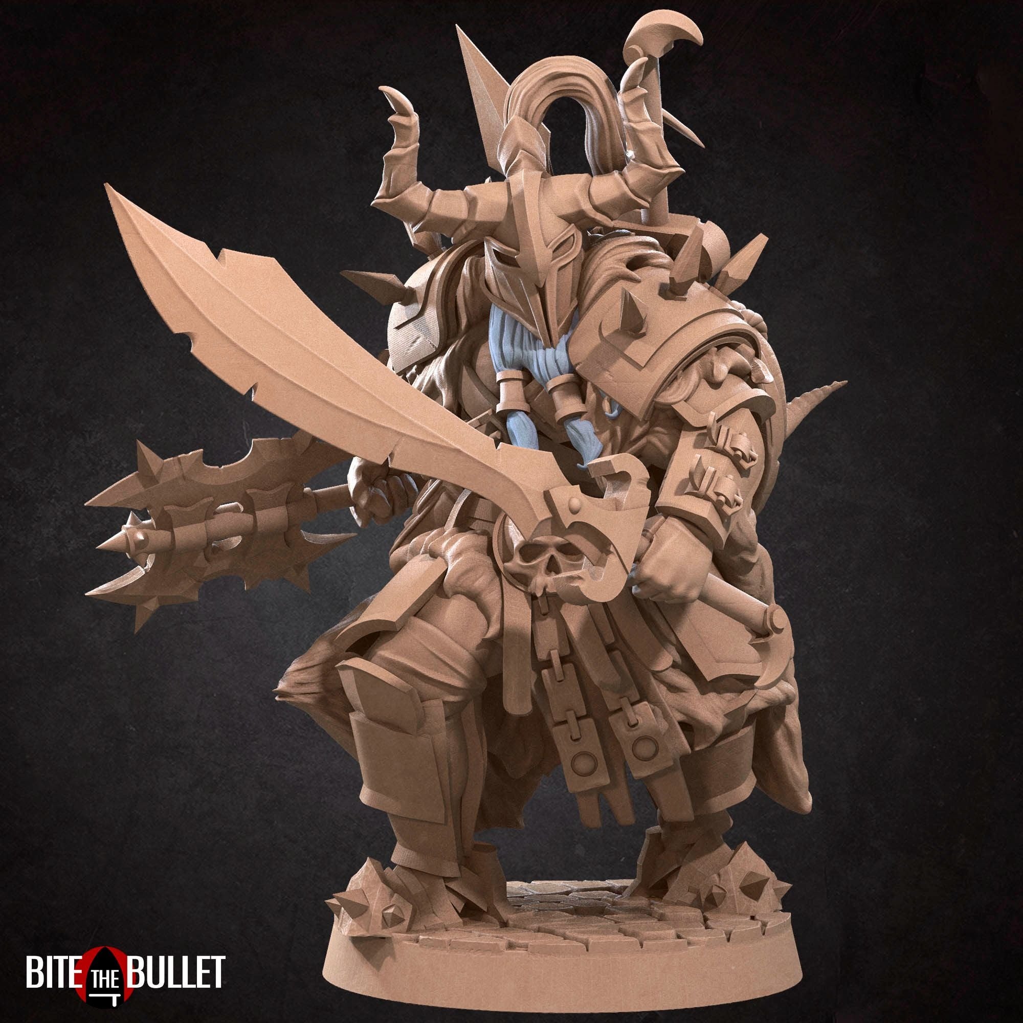 Hero Barbarian Male (Modular) - Bullet Hell Heroes - 3d Printed Miniature by Bite the Bullet