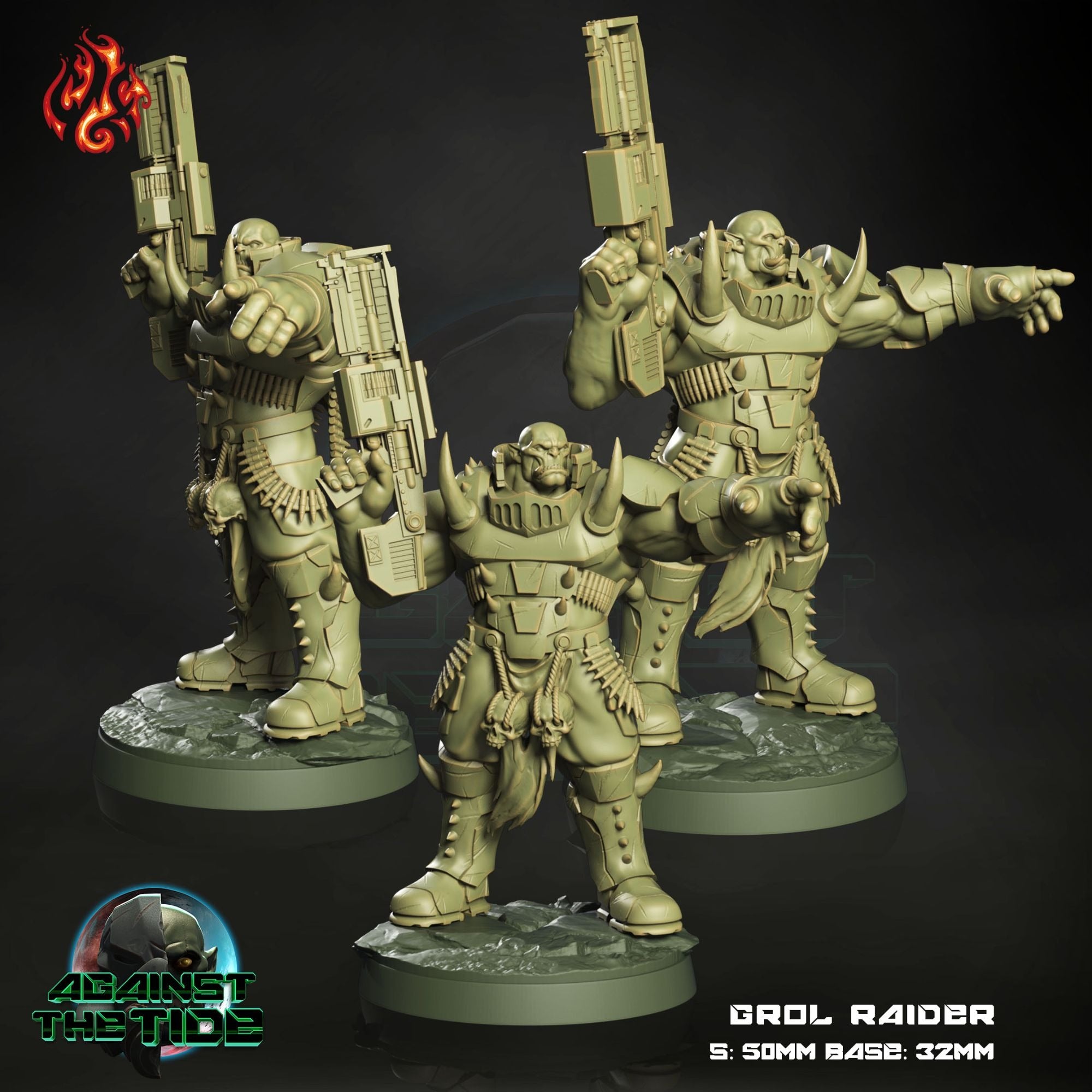 Grol Raiders - 3d Printed Miniature by Crippled God Foundry