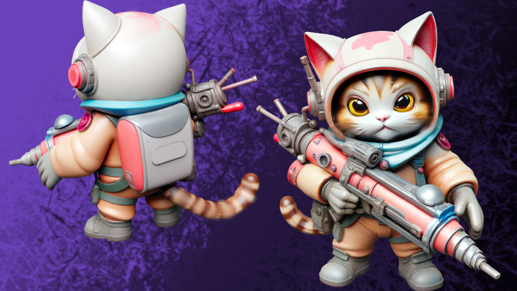 a couple of cats that are holding guns