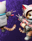 a couple of cats that are holding guns