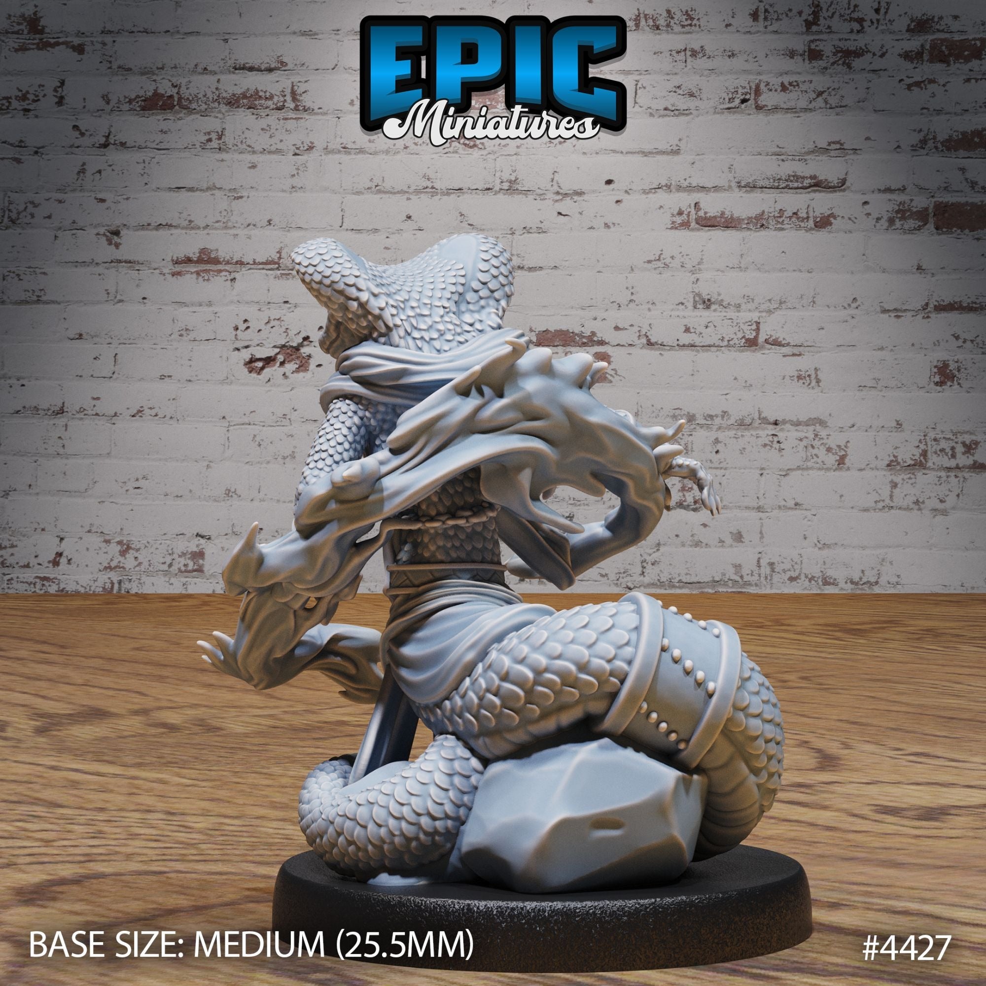 Cobra Folk Warrior - 3d Printed Miniature Sculpted by Epic Miniatures